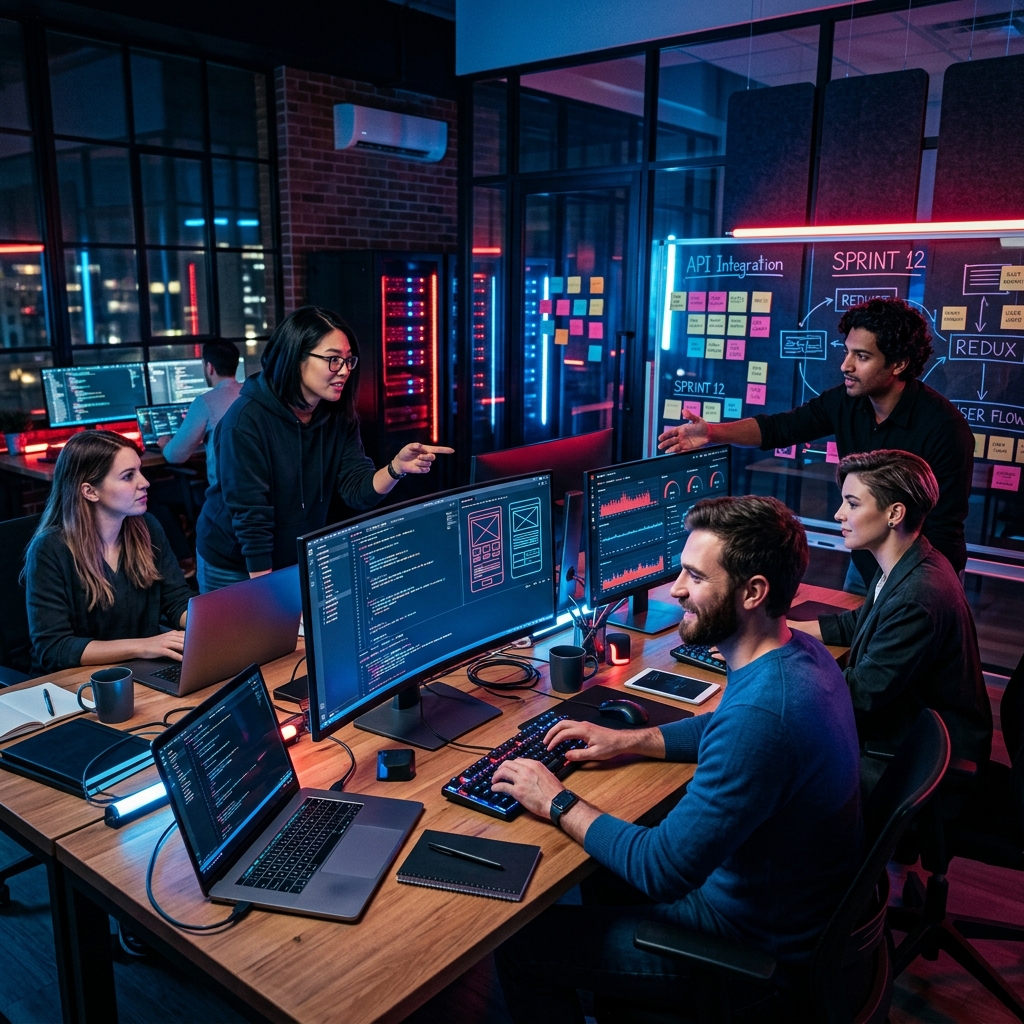 Team collaboration in a modern software development workspace